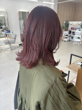 ミリ 奈良店(mm) レッドピンク/暖色カラー/髪質改善/近鉄奈良/レイヤーカット