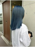 ハイトーンカラーエアストレート20代30代40代くすみブルーカラー