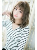 mod's姪浜/グレーベージュウェットヘアくせ毛風ボブパーマh
