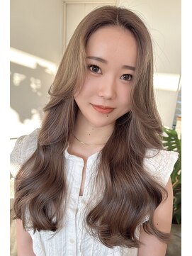 ヘアーメイク チョコ(hair make choco) レイヤーカット×ミルクティーベージュ