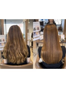 乾かしただけで、ストレートアイロンを通したかのような仕上がりに…独自の髪質改善はリピート続出！