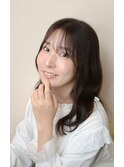 韓国ヘア／くびれヘア／顔まわり／後れ毛／ラベンダーアッシュ