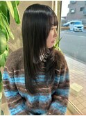 ストレート×顔まわりレイヤー