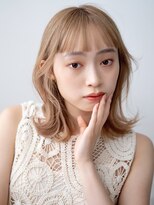 アーダーヘアサロン 武生店(ADER HAIR SALON)&nbsp;大人可愛いミルクティべージュくびれ切りっぱなしボブ