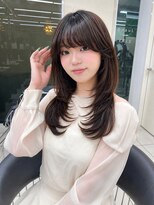 フォルテミラ(FORTE MILA)&nbsp;グレージュブラウン/ミディアムレイヤー/韓国巻き/顔周りカット