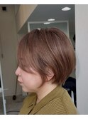 別府ショートボブ顔周りレイヤーカット髪質改善カラー
