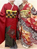 成人式♪『お友達と一緒に振袖着付け＋ヘアセット』