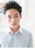 アップバング黒髪くせ毛風スポーツ刈りアクティブショートb1上尾