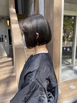 サク(Sac.) 大人可愛い　ボブ　カラー　ベージュ　Sac.栃木優佑　恵比寿