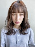 ウェーブ巻き_ピンクベージュボブルフクールショート_8209