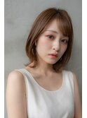 色っぽふんわりミディ/小顔ヘア/アッシュカラー/20代30代40代