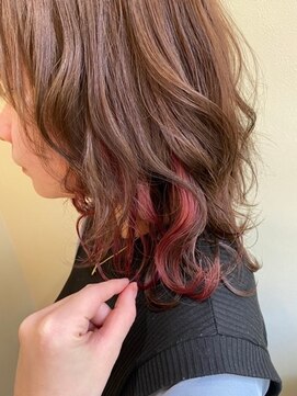 ラテ 上尾(Latte) インナーカラー　ピンクピンク