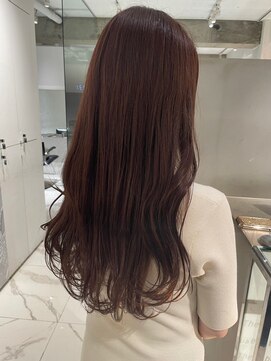 ラミ(L'ami) 大人ゆるふわロング/透け感ブラウンベージュ/艶感暗髪