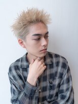 メンズスパイキーショートハイトーン短髪刈り上げモテ髪