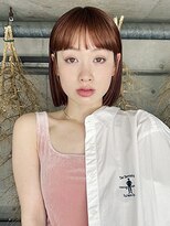 ローブ アオヤマ(LOAVE AOYAMA)&nbsp;あごラインのぷつりボブ/タッセルオブ/オレンジベージュ　２０代