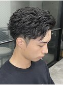 スパイラルパーマ短髪パーマ/メンズ/刈り上げ/眉毛/ツイスト