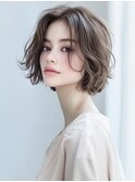 ☆オリーブグレーココアベージュ小顔クラゲヘアー/黒髪/髪質改善