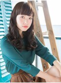+animoせんげん台+ぱっつん前髪グレージュカラー☆韓国風巻きH!