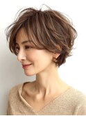 大人ショートレイヤー白髪ぼかし脱白髪染め40代50代60代原宿