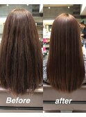 髪質改善ストレートセミロング