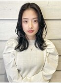 [中野莉子]ワンカールレイヤー大人ミディアムアッシュブラウン2