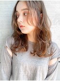 イヤリングカラー　ボブ　大人かわいい　フェザーバング