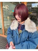 冬のレッドカラーとボブ★