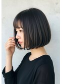 前下りボブ/透明感カラー/アッシュグレージュ
