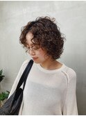 ハードパーマくるくるパーマカーリーヘアレイヤーショートパーマ