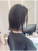 イメチェン外ハネボブ美髪ワイドバングミディアム縮毛矯正韓国