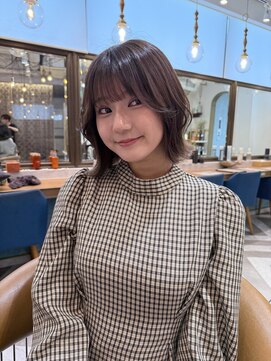 ロンドアベニール 北千住(Lond avenir) ブリーチなしチェリーブラウン髪質改善縮毛矯正酸性ストレート