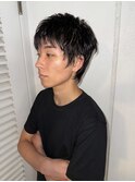 ブルーブラックスパイキーショートシャギーレイヤー