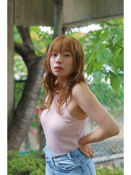 ベレッタ 枚方店(veretta.) 小顔ミディアム/前髪薄め/前髪カット/サイドバング/毛先ウェーブ