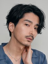 レタッチバイフィフス(RETOUCH by fifth)&nbsp;原宿ルーズパーマメンズカットセンターパートオールバック30代