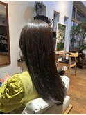 オリーブベージュ/ロングレイヤー/顔周りレイヤー/縮毛矯正