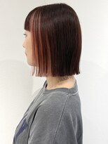 ラミエバイメルト 下北沢(lamie by melt)&nbsp;花田/ボブインナーカラーピンクベージュオレンジ下北沢韓国前髪