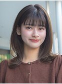 レイヤーミディアム似合わせカットイメチェンフルバング