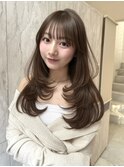 髪質改善ダブルカラーレイヤーカット透明感ブラウンカラー