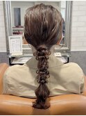 黒髪クラゲヘアーオリーブグレー小顔ココアベージュ