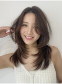 レイヤーカット/韓国ヘア／ベージュ／10代20代30代