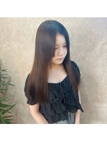 ヘアカラーファクトリー&nbsp;/福岡久留米ロング/縮毛矯正×ナチュラルブラウン/30代40代50代