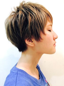 レンジシキチジョウジ (RENJISHI KICHIJOJI) 外国人風ハイライトショート 横顔【RENJISHI KICHIJOJI】