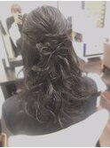 リボンハーフアップ