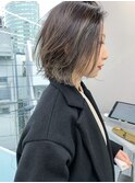 nude仲井【ハイライト】【アッシュグレー】【切りっぱなしボブ】