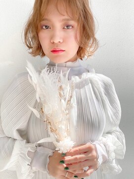 ノース イースト 高円寺店(north east) ショートボブ/オレンジカラー