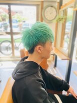 トルチェ(toRtue) ツーブロック ターコイズブルー BTS風カラー