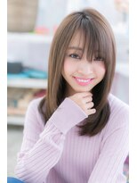 ミック ヘアアンドメイク アップ 駒込店(miq Hair&Make up)&nbsp;シースルーバングラベンダーグレージュエアストレートb1