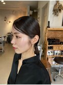 シンプルオシャレなポニーテール