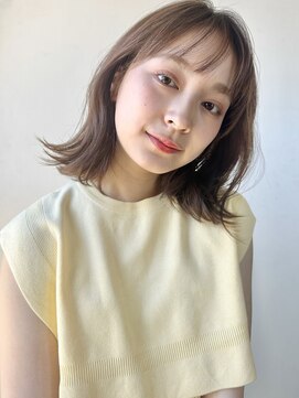ガーデン オオタカノモリ(garden otakanomori) ふんわりミディアム×小顔前髪レイヤーカット×ツヤ髪スタイルk