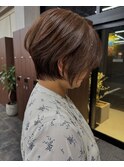 安積くびれショートボブハイトーンボブミルクティーベージュ30代